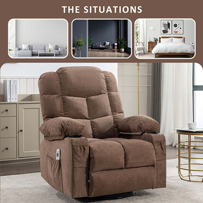Oversized Massage Rocker Recliner Chair with 2 Cup Holders