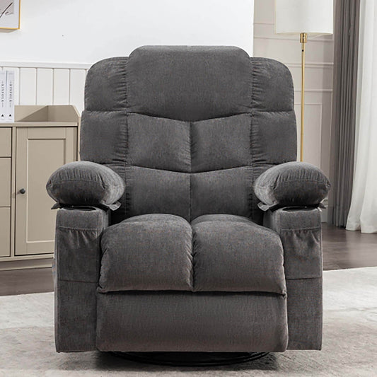 Oversized Massage Rocker Recliner Chair with 2 Cup Holders