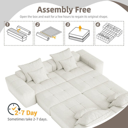 Oversized Modular Chenille 6-Seat Sectional Sofa with Cushions and 8 Pillows for Living Room