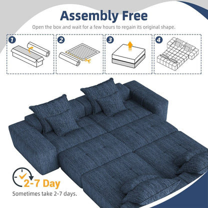 Oversized Modular Chenille 6-Seat Sectional Sofa with Cushions and 8 Pillows for Living Room