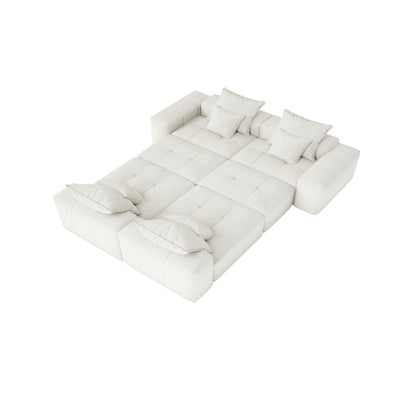 Oversized Modular Chenille 6-Seat Sectional Sofa with Cushions and 8 Pillows for Living Room