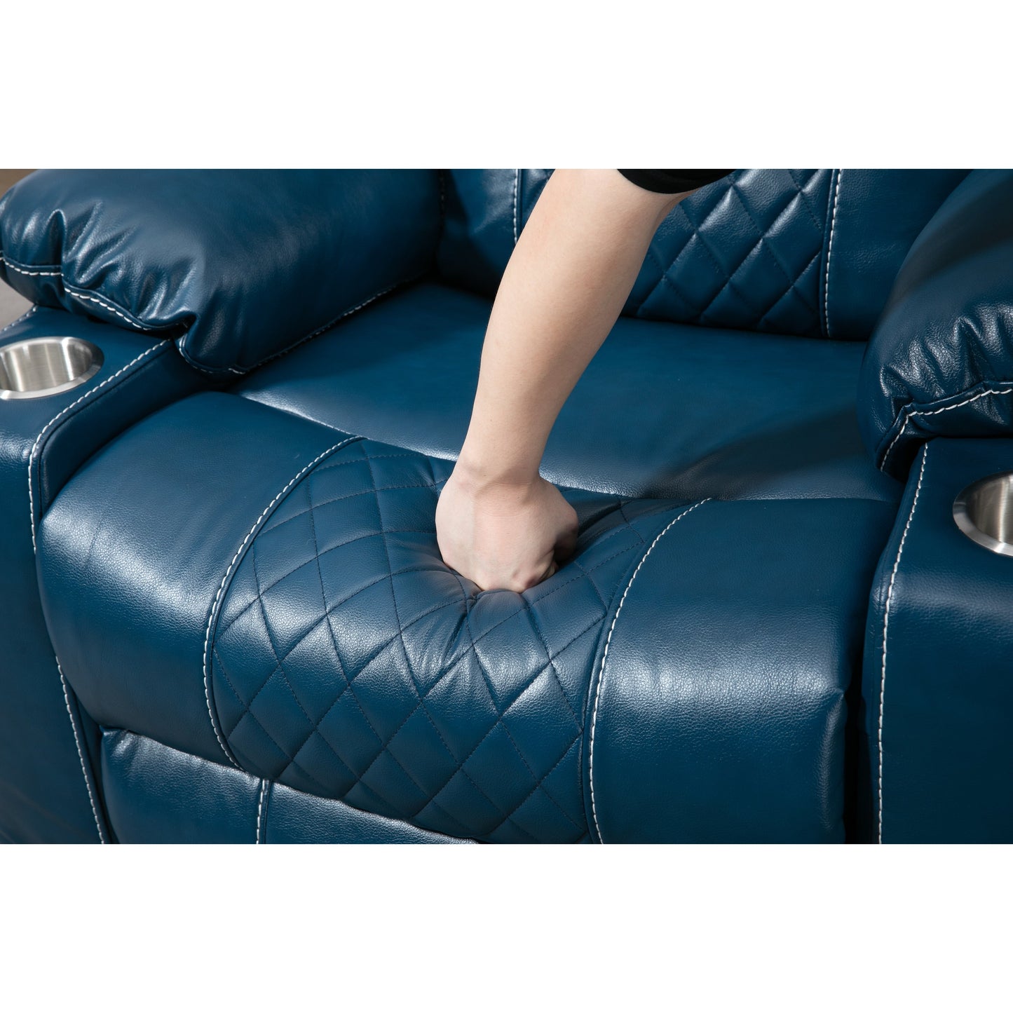 Oversized PU Leather Power Lift Recliner with Massage, Lumbar Heating, Cup Holder, 180Â° Flat Lay