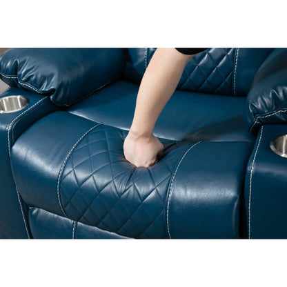 Oversized PU Leather Power Lift Recliner with Massage, Lumbar Heating, Cup Holder, 180Â° Flat Lay