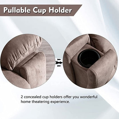 Oversized Power Assist Lift Recliner Chair With Massage and Heating with 2 Concealed Cup Holders for Elderly