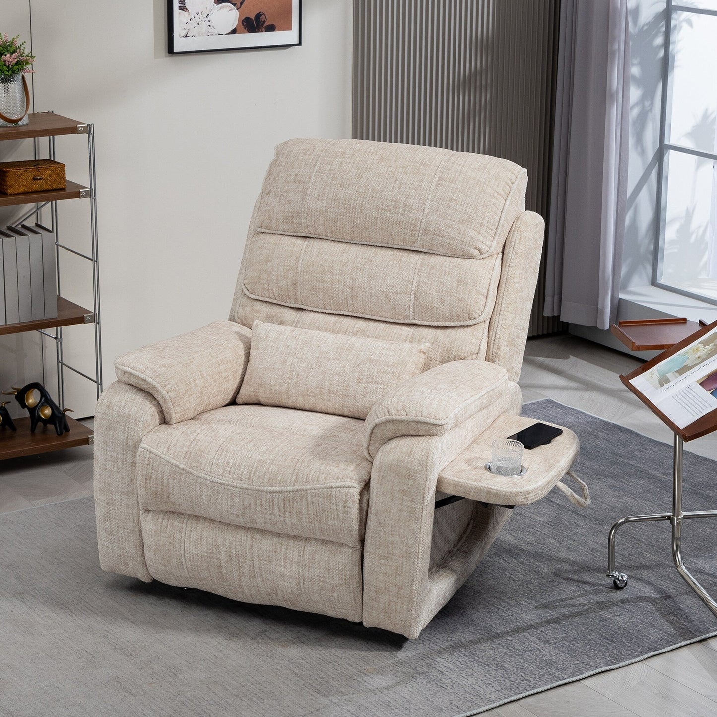 Oversized Power Lift Recliner Chair Heat  Massage, 180 Lying Flat