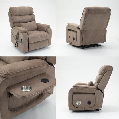 Oversized Power Lift Recliner Chair Heat  Massage, 180 Lying Flat