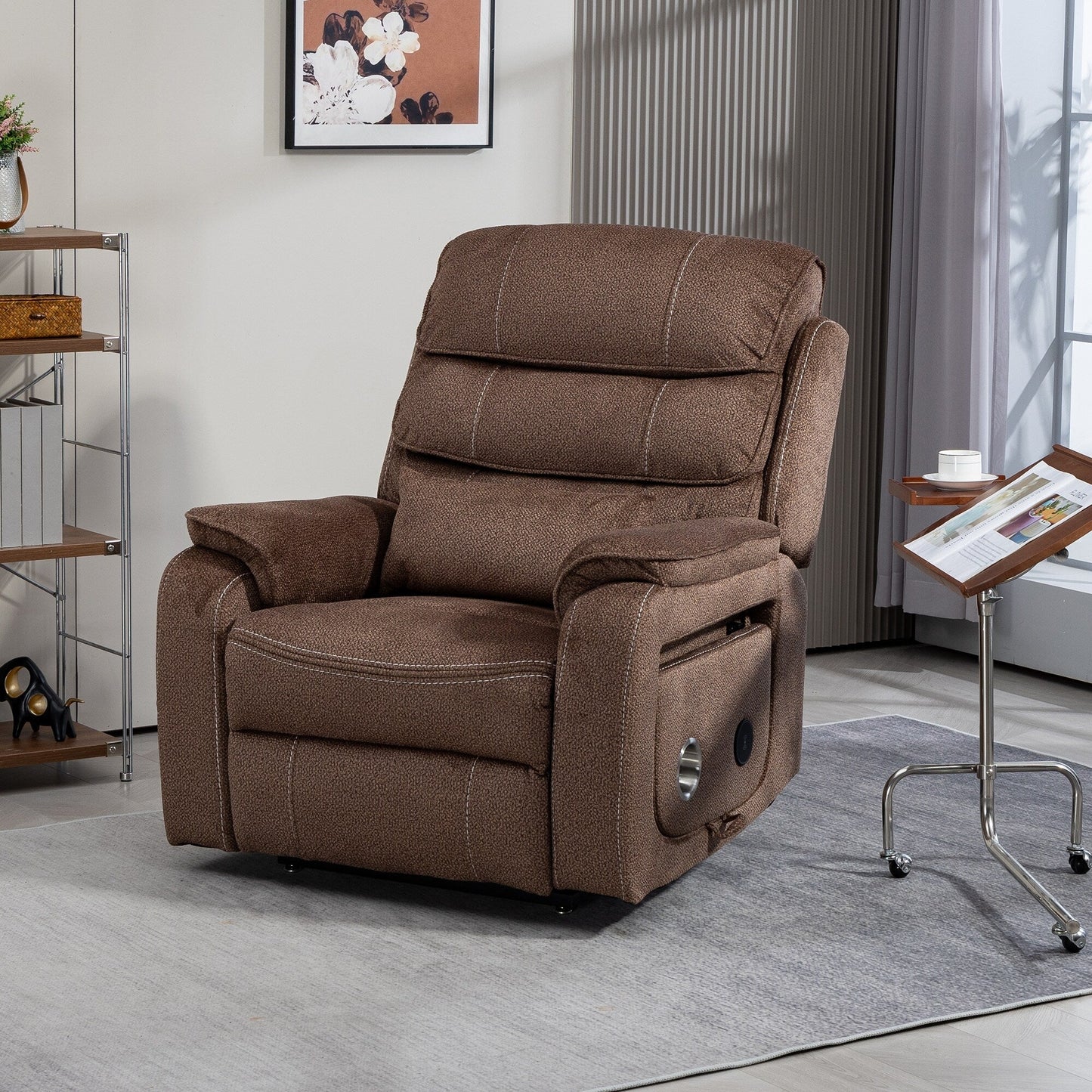 Oversized Power Lift Recliner Chair Heat  Massage, 180 Lying Flat