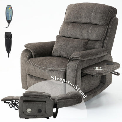 Oversized Power Lift Recliner Chair Heat  Massage, 180 Lying Flat