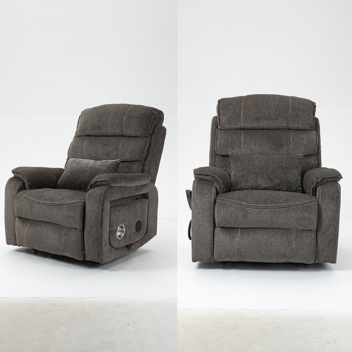 Oversized Power Lift Recliner Chair Heat  Massage, 180 Lying Flat
