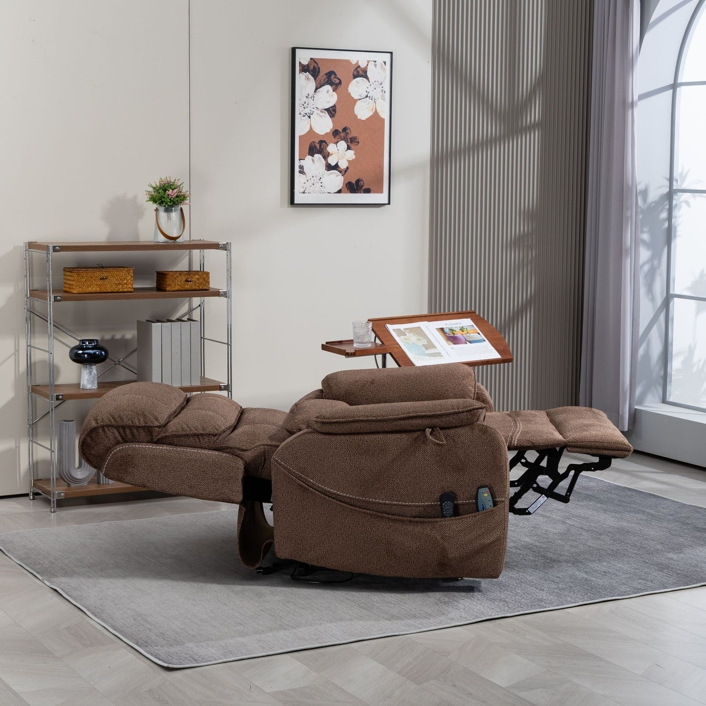 Oversized Power Lift Recliner Chair Heat  Massage, 180 Lying Flat