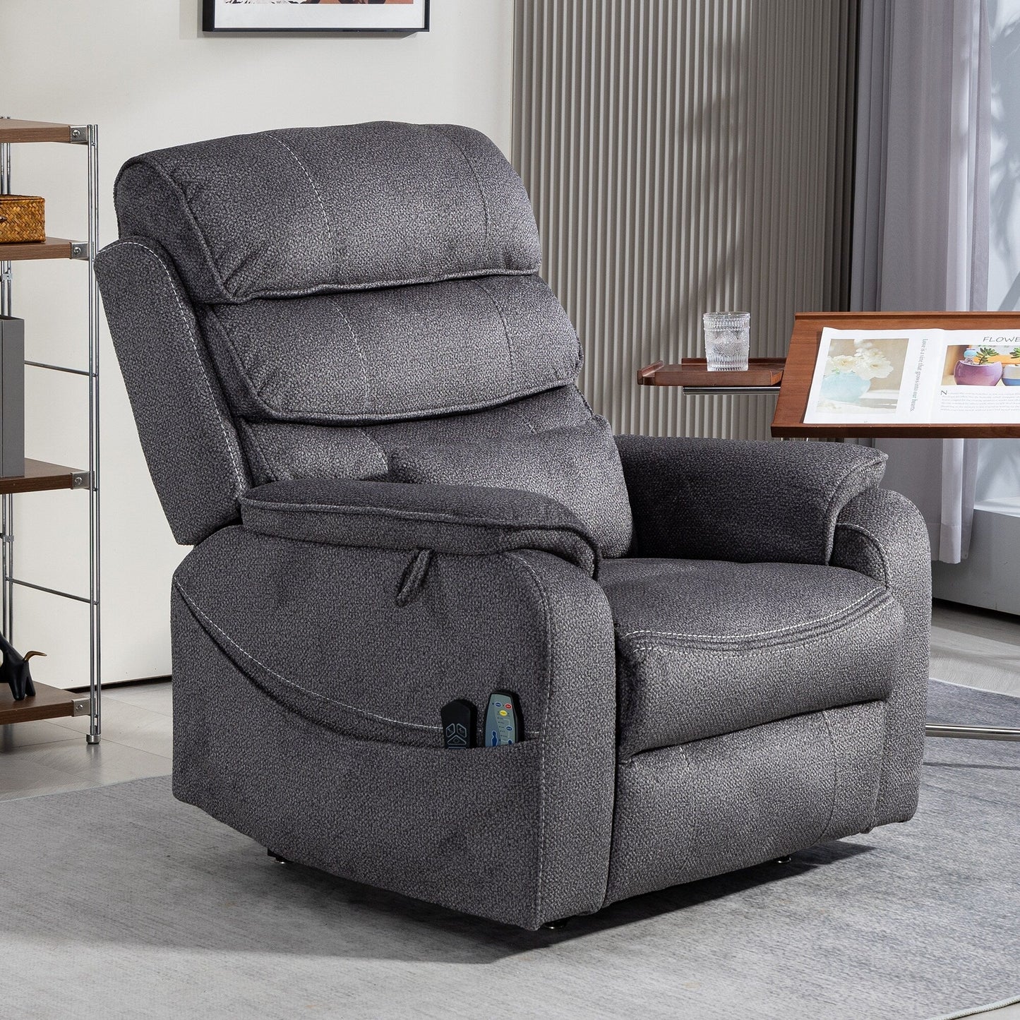 Oversized Power Lift Recliner Chair Heat  Massage, 180 Lying Flat