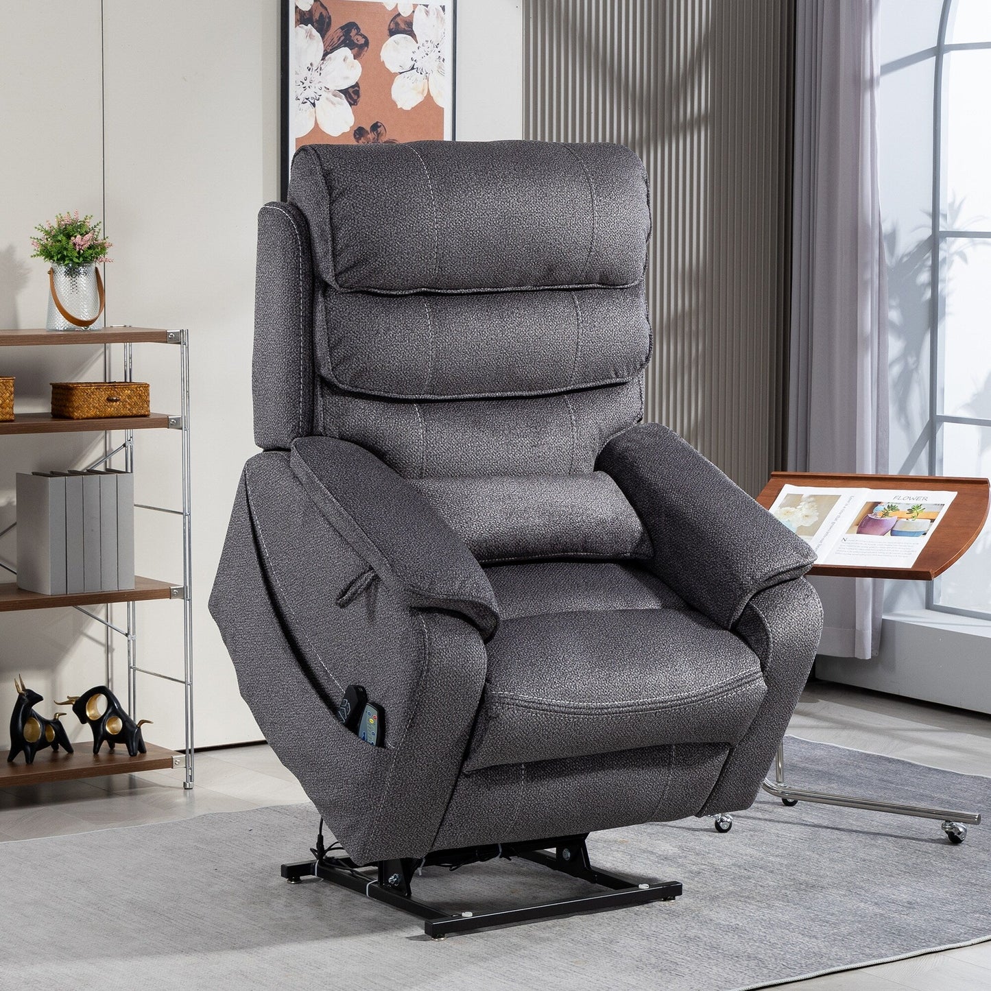 Oversized Power Lift Recliner Chair Heat  Massage, 180 Lying Flat