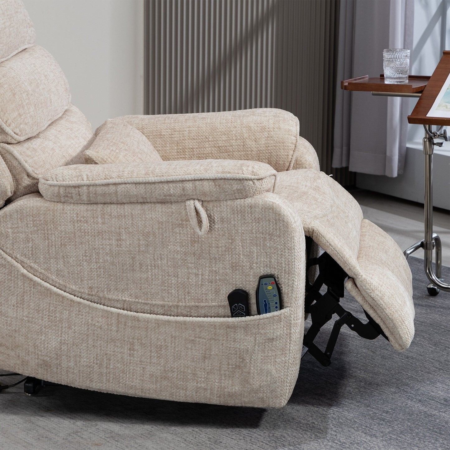 Oversized Power Lift Recliner Chair Heat  Massage, 180 Lying Flat