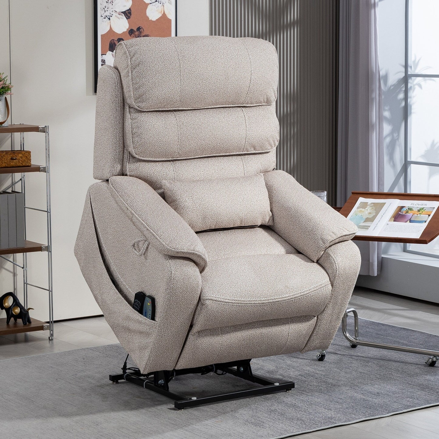 Oversized Power Lift Recliner Chair Heat  Massage, 180 Lying Flat