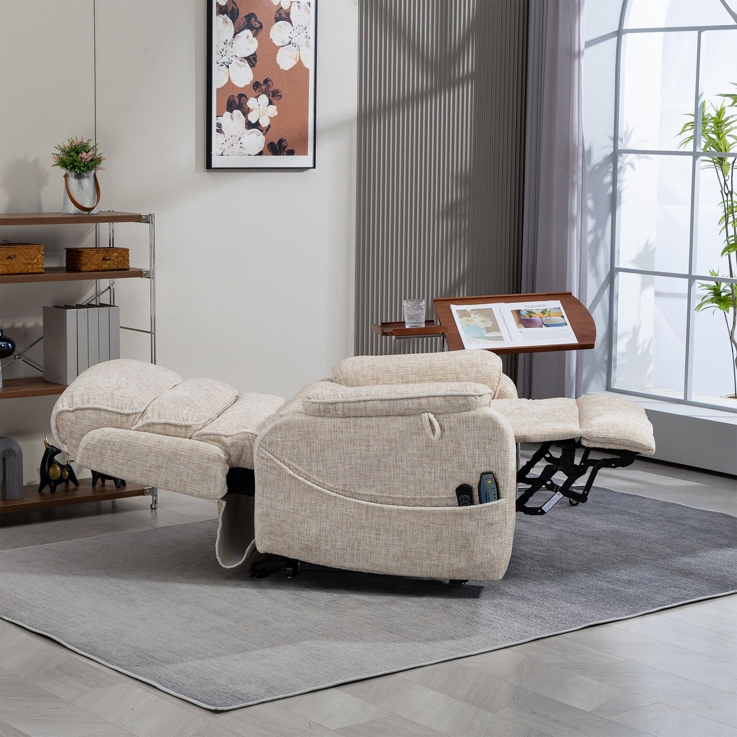Oversized Power Lift Recliner Chair Heat  Massage, 180 Lying Flat