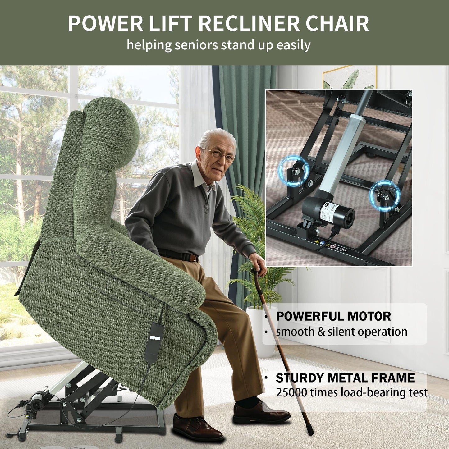 Oversized Power Lift Recliner Chair for Elderly