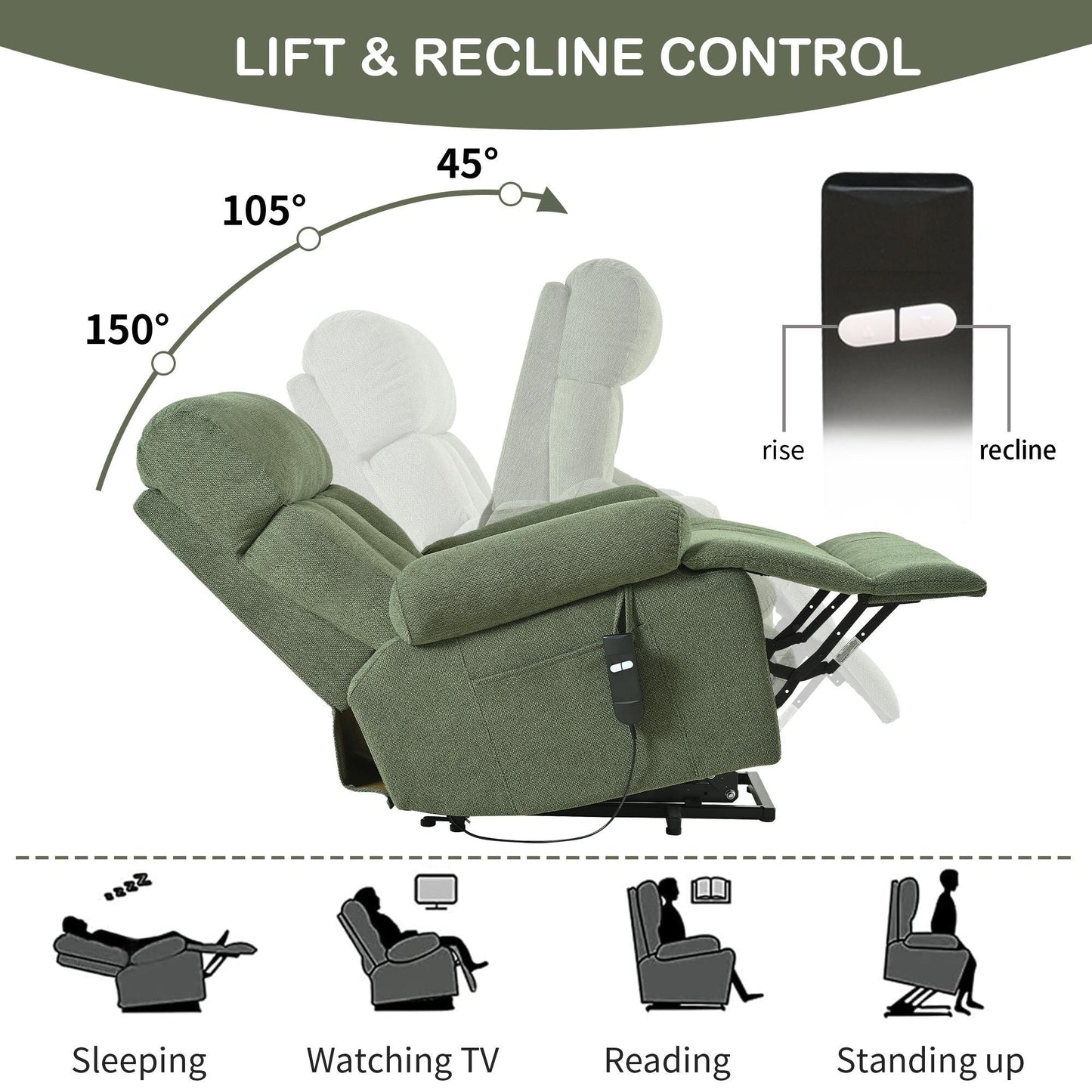 Oversized Power Lift Recliner Chair for Elderly