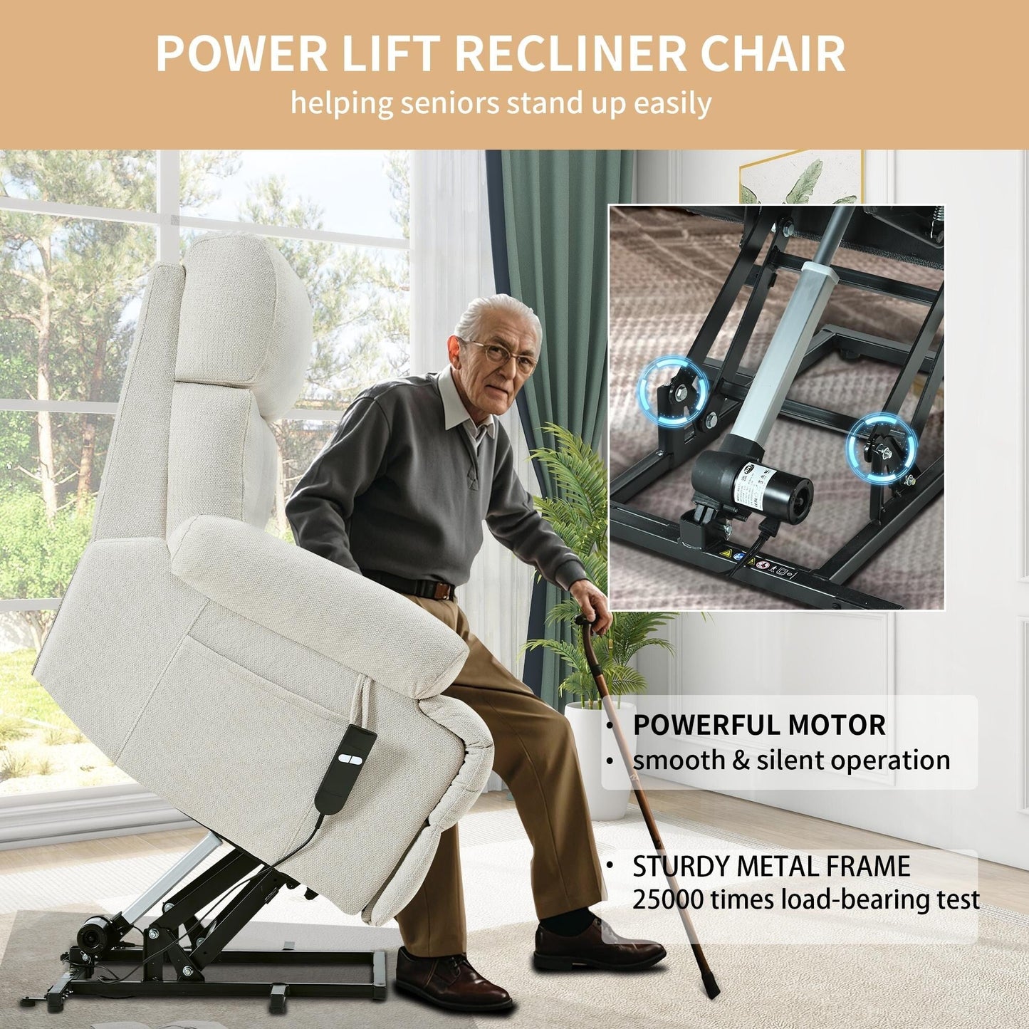 Oversized Power Lift Recliner Chair for Elderly