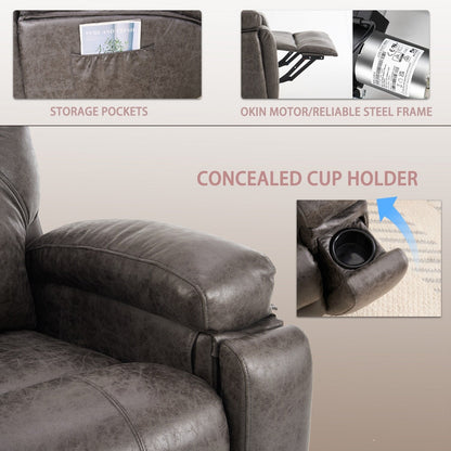 Oversized Power Lift Recliner Chair with Silent Electric Motor and Massage Function, Tool-Free Assembly
