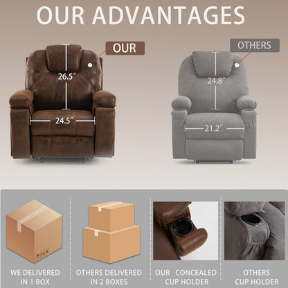 Oversized Power Lift Recliner Chair with Silent Motor & Massage