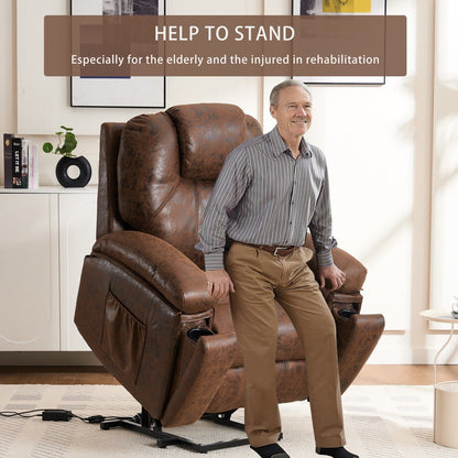 Oversized Power Lift Recliner Chair with Silent Motor & Massage