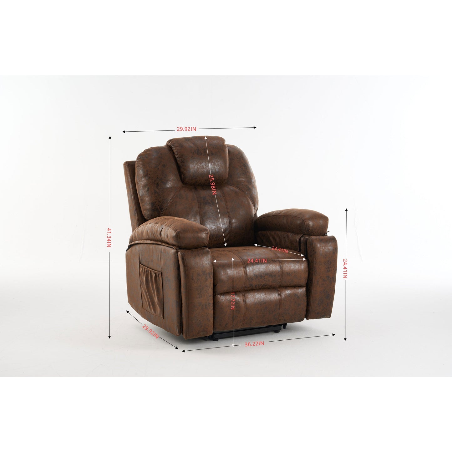 Oversized Power Lift Recliner Chair with Silent Motor & Massage