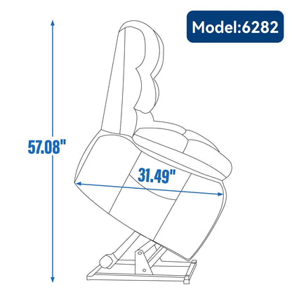 Oversized Power Lift Recliner with Dual Motors, Heat & Massage, Infinite Recline (350LBS Capacity), Remote Control