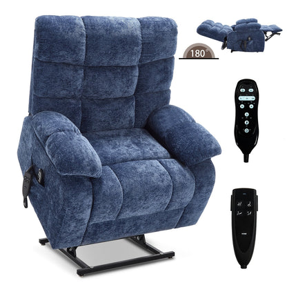 Oversized Power Lift Recliner with Dual Motors, Heat & Massage, Infinite Recline (350LBS Capacity), Remote Control