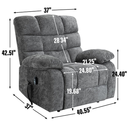 Oversized Power Lift Recliner with Dual Motors, Heat & Massage, Infinite Recline (350LBS Capacity), Remote Control