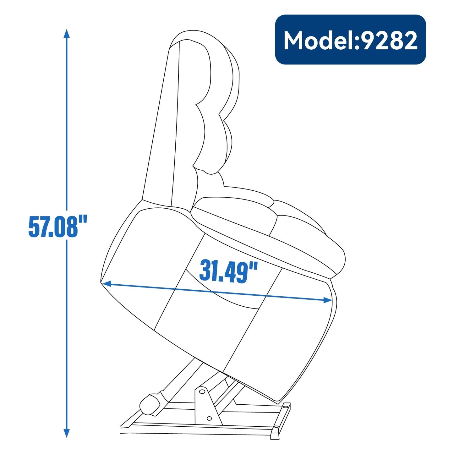 Oversized Power Lift Recliner with Dual Motors, Heat & Massage, Infinite Recline (350LBS Capacity), Remote Control