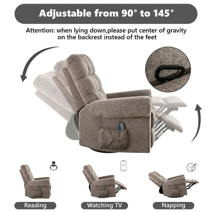 Oversized Rocker Manual Overstuffed Swivel Recliners for Big Man