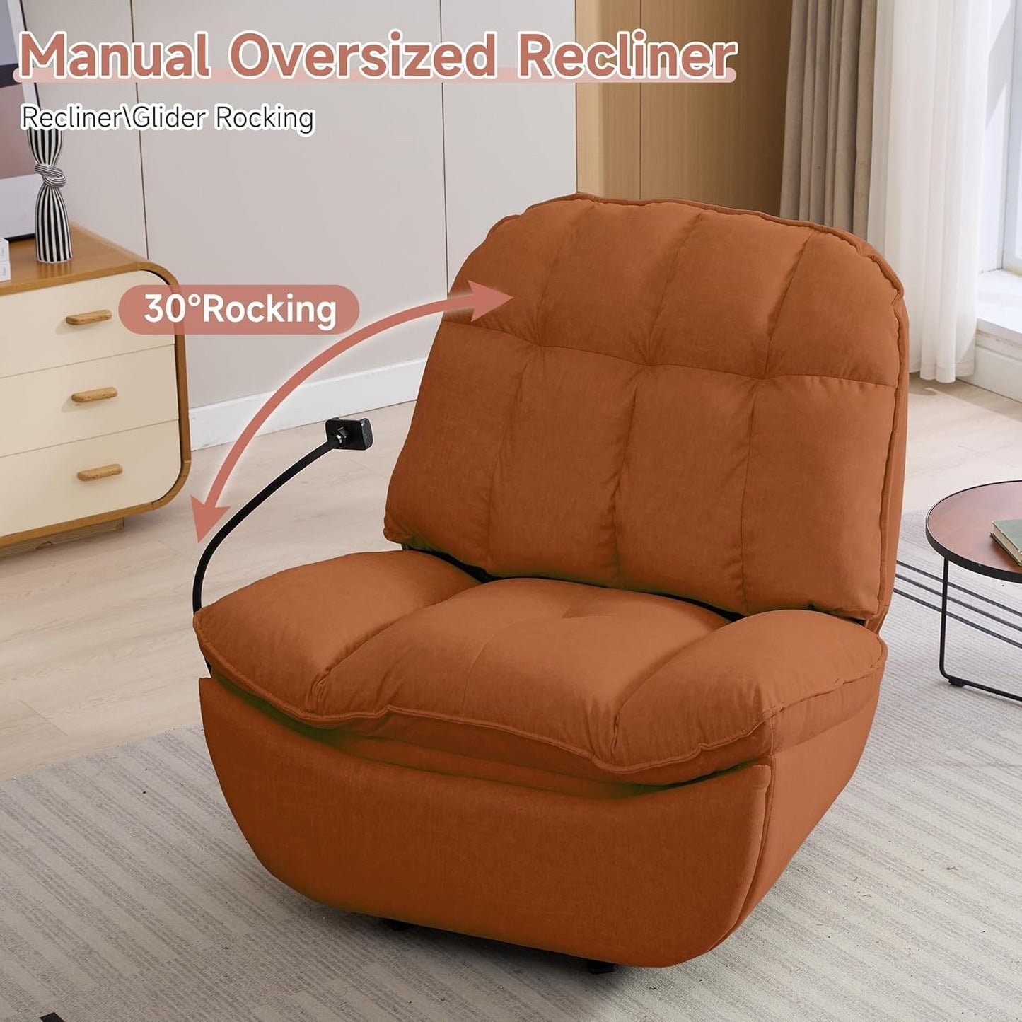Oversized Rocker Recliner Chairs for Adults 400lbs