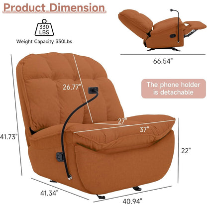 Oversized Rocker Recliner Chairs for Adults 400lbs