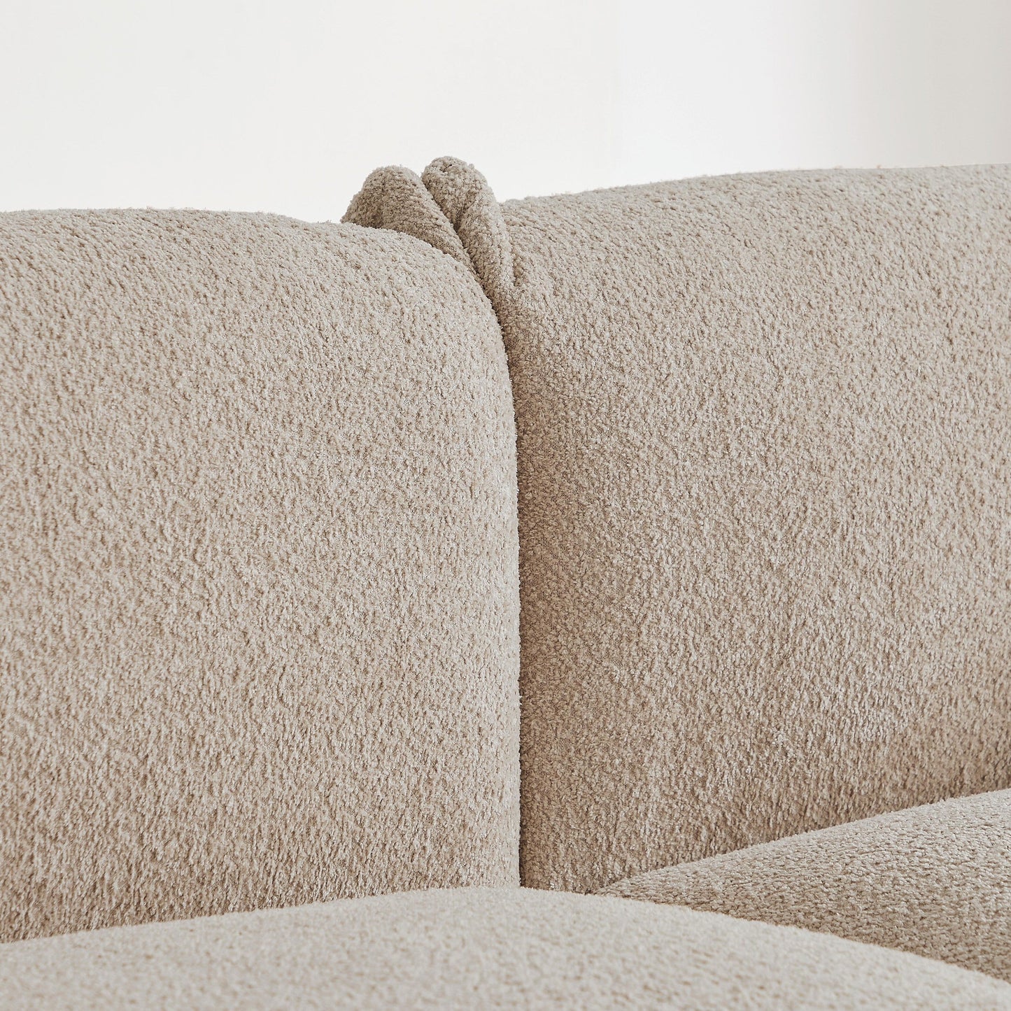 Oversized Sherpa Sofa - Solid Wood Frame & 2 Pillows