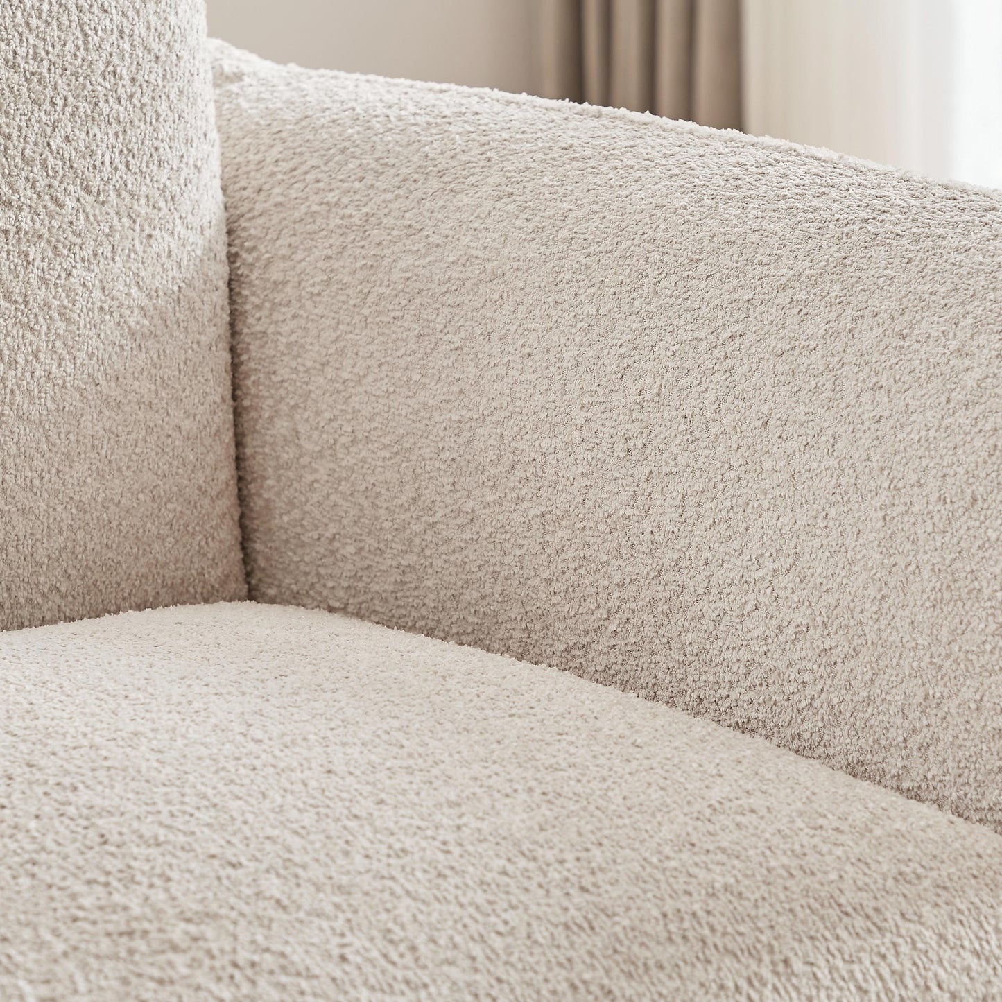 Oversized Sherpa Sofa - Solid Wood Frame & 2 Pillows