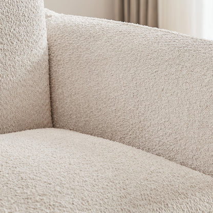Oversized Sherpa Sofa - Solid Wood Frame & 2 Pillows