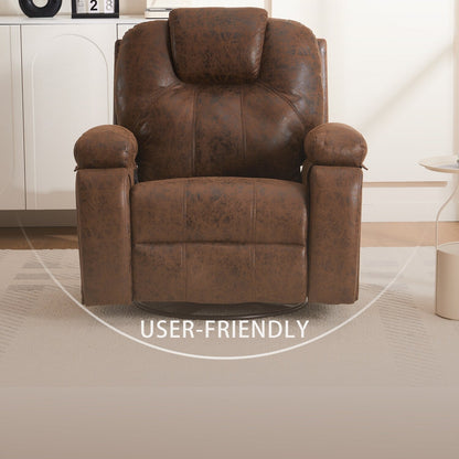 Oversized Single Sofa Adjustable Swivel Armchair with Side Pockets for Living Room Meeting Room Bedroom