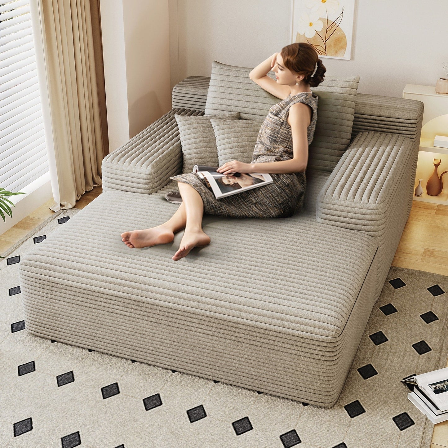 Oversized Upholstered Sofa Bed