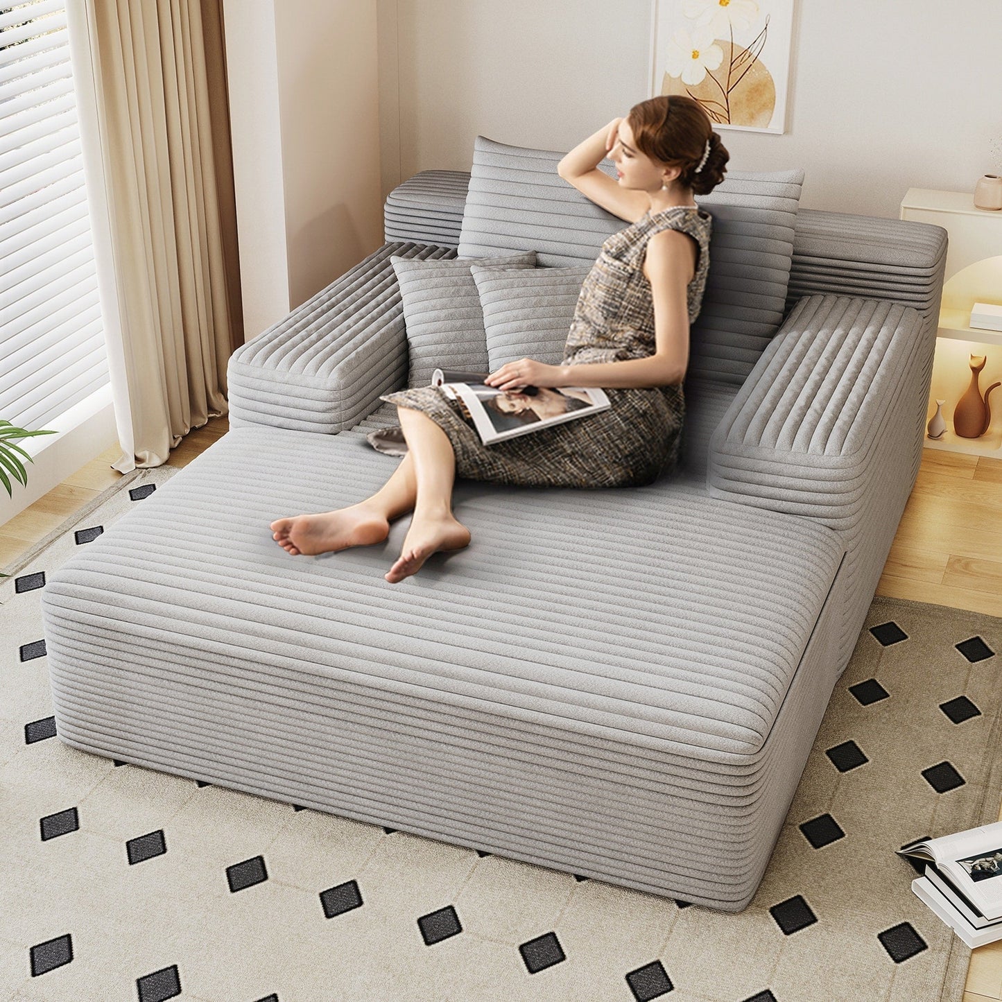 Oversized Upholstered Sofa Bed
