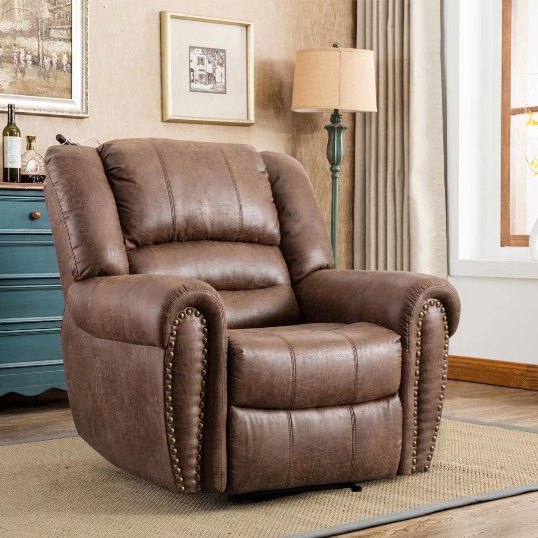 Overstuffed Manual Standard Recliner Chair Sofa