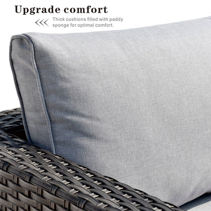 OVIOS Deep Seat Wicker 5-piece Sectional Set