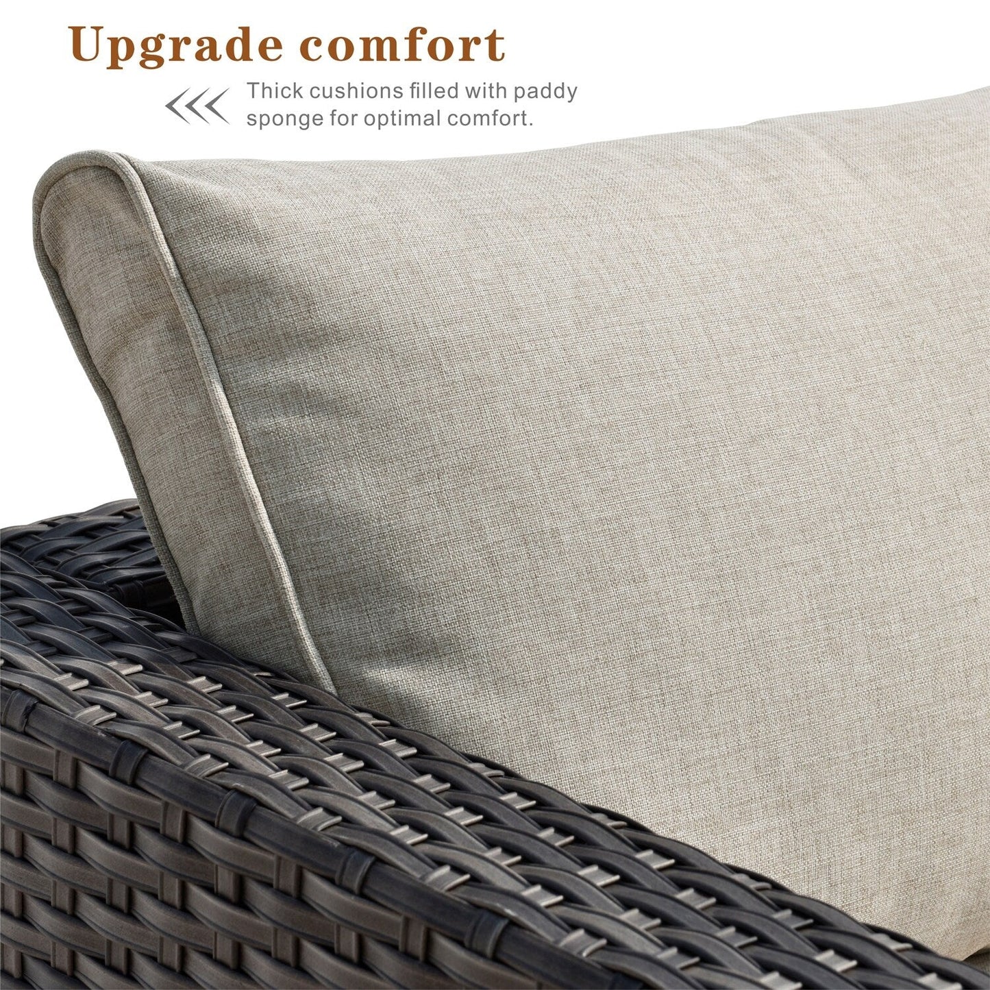 OVIOS Deep Seat Wicker 5-piece Sectional Set
