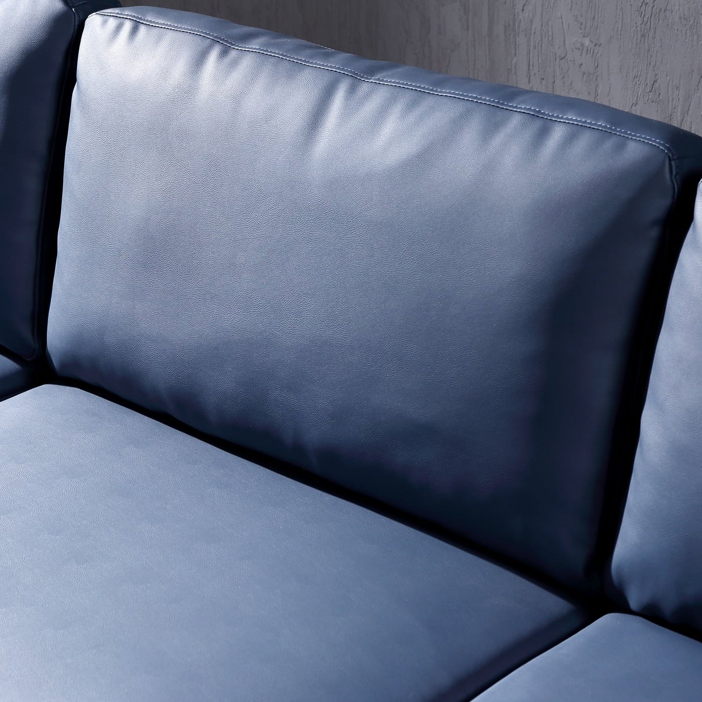 OVIOS Reversible Chaise Sofa With Fluffy Cushions Metal Legs