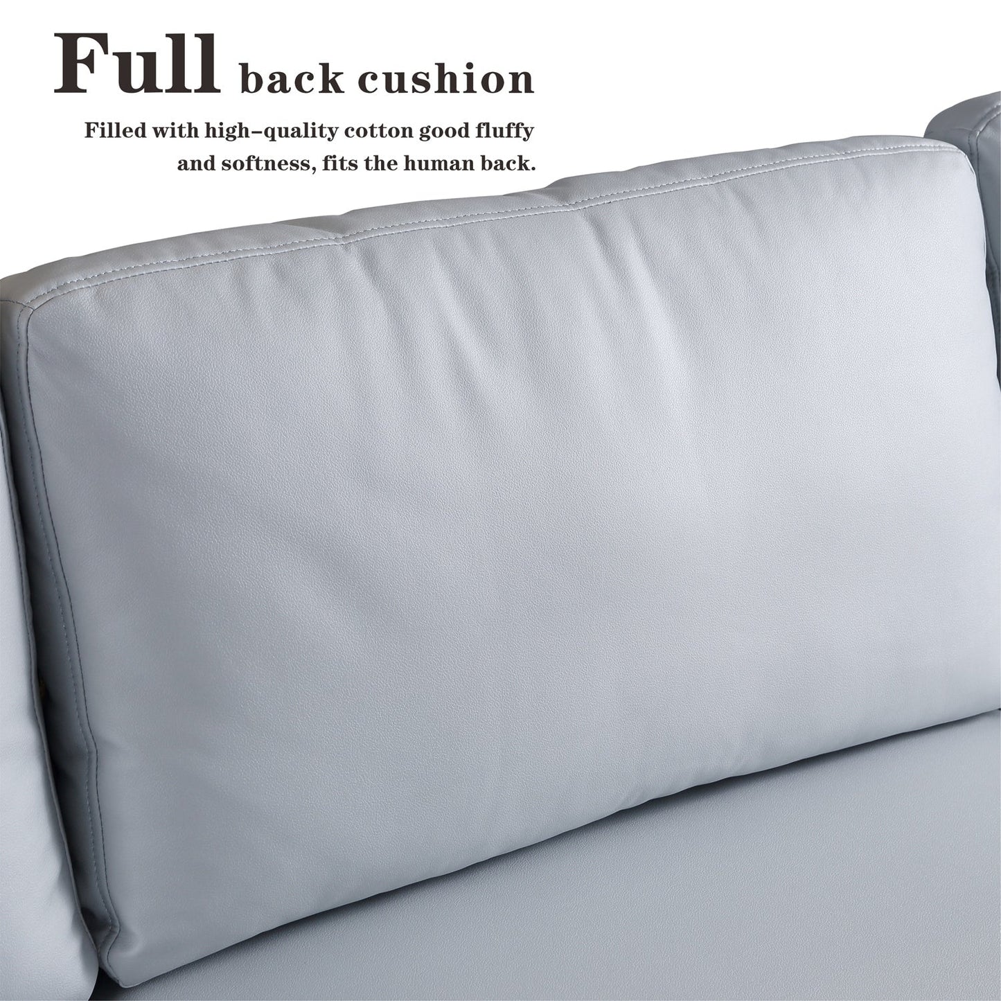 OVIOS Reversible Chaise Sofa With Fluffy Cushions Metal Legs