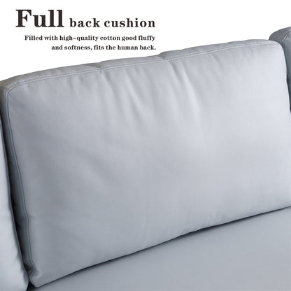 OVIOS Reversible Chaise Sofa With Fluffy Cushions Metal Legs