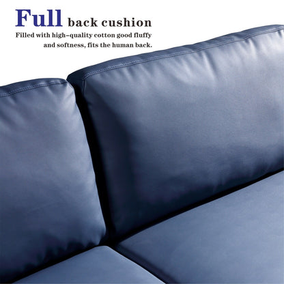 OVIOS Reversible Chaise Sofa With Fluffy Cushions Metal Legs