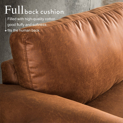OVIOS Reversible Chaise Sofa With Fluffy Cushions Metal Legs