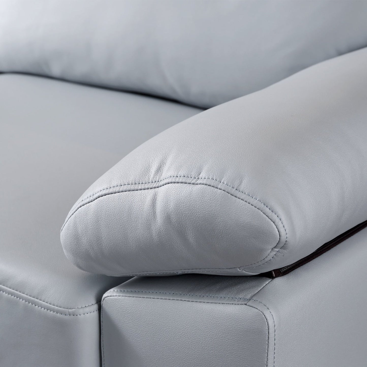 OVIOS Reversible Chaise Sofa With Fluffy Cushions Metal Legs