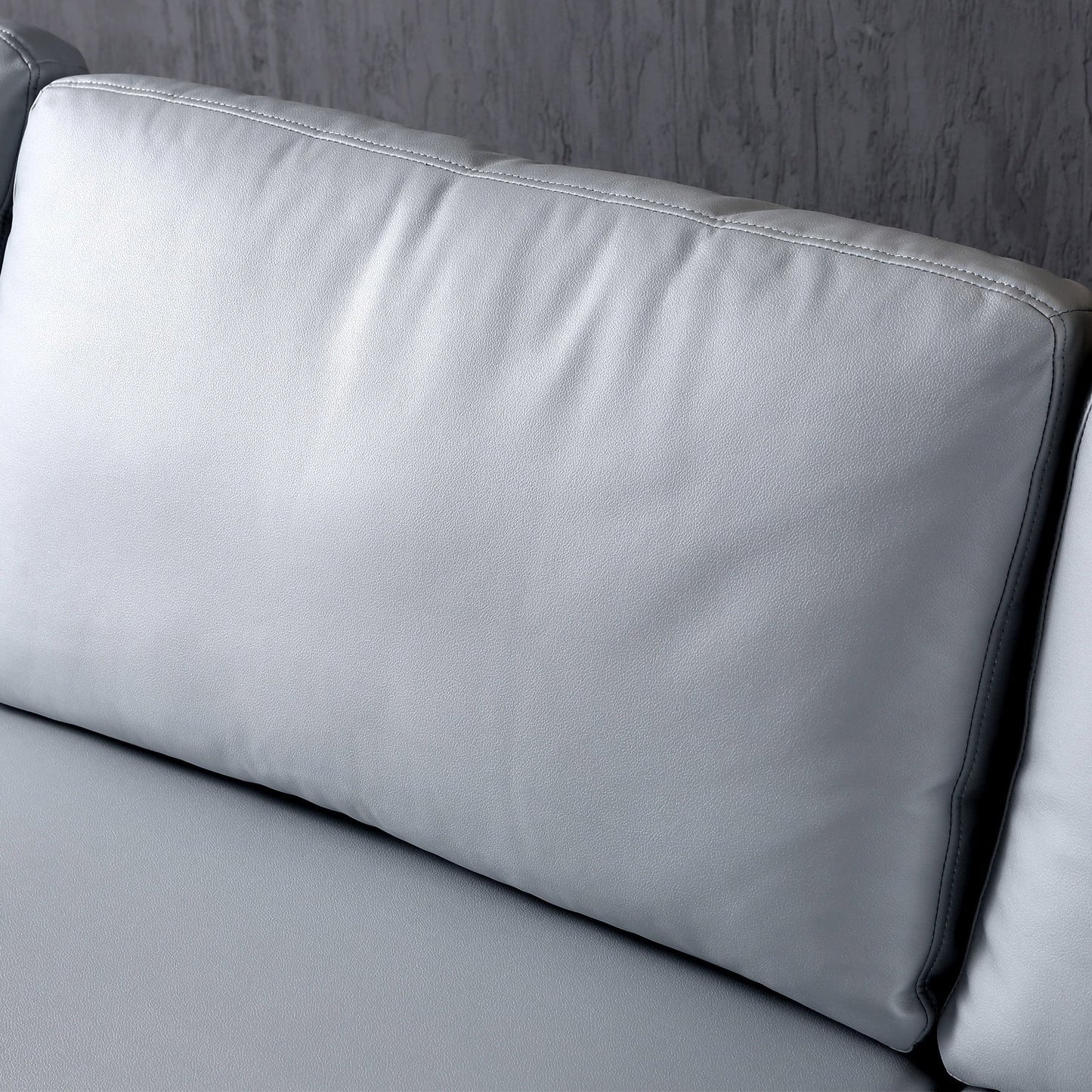 OVIOS Reversible Chaise Sofa With Fluffy Cushions Metal Legs