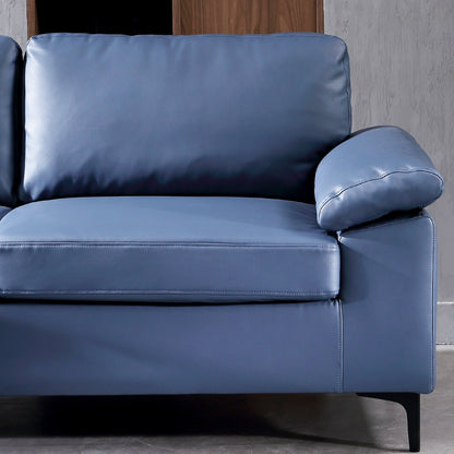 OVIOS Reversible Chaise Sofa With Fluffy Cushions Metal Legs